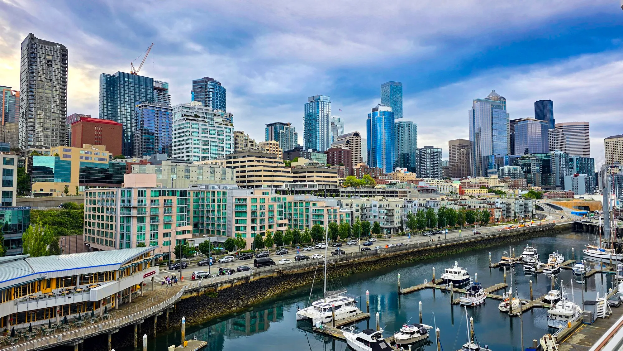 Downtown Seattle and the marina from the ship at Pier 66 on the last morning